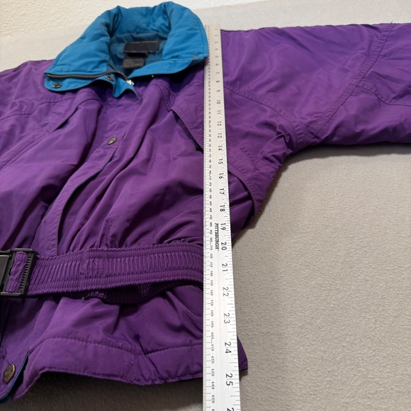 Helly Hansen Vintage Purple Retro Belted 80s 90s Snow Alpine Ski Jacket Women L - Picture 8 of 16